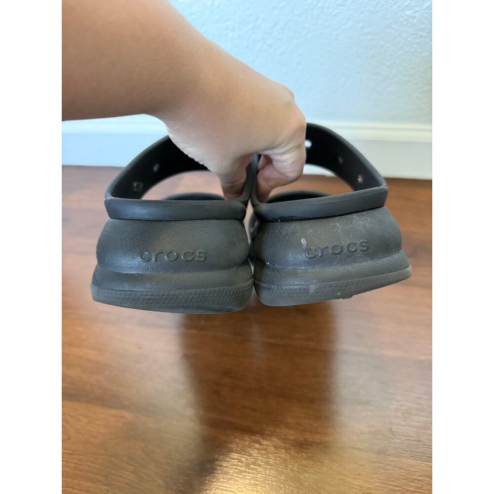 Crocs Classic Crush Platform Sandals Two Strap Black Sz M7 W9 Casual Beach - Picture 6 of 8